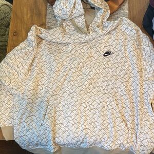 Nike Tan and White Graphic Hoodie